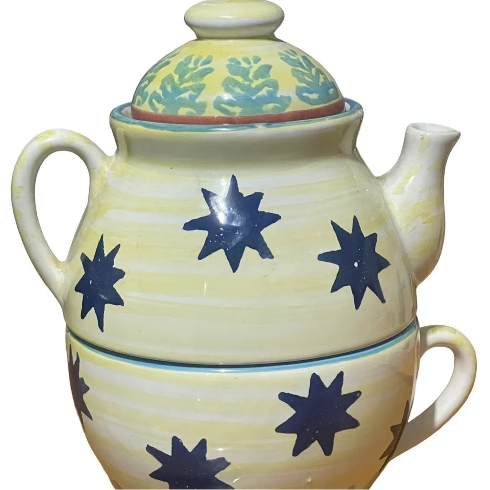 Smith & Hawken Personal Teapot Hand Painted
